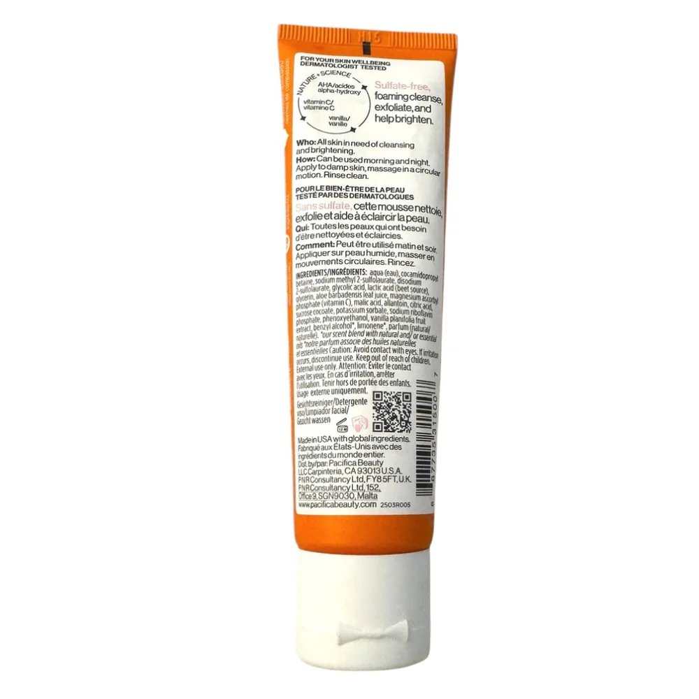 New Pacifica Cleanser & Exfoliant Face Wash 1.4 fl oz